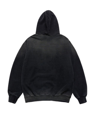 DENIM EFFECT ZURRY HOODIE BLACK