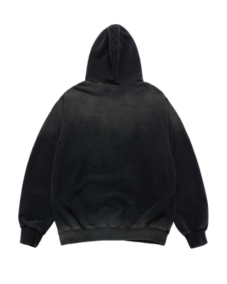 DENIM EFFECT ZURRY HOODIE BLACK