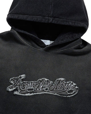 DENIM EFFECT ZURRY HOODIE BLACK