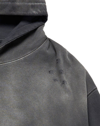 DISTRESSED HOODIE BLACK