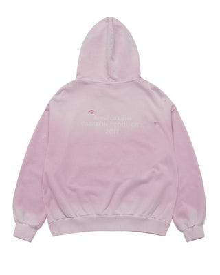 DISTRESSED HOODIE LIGHT PINK