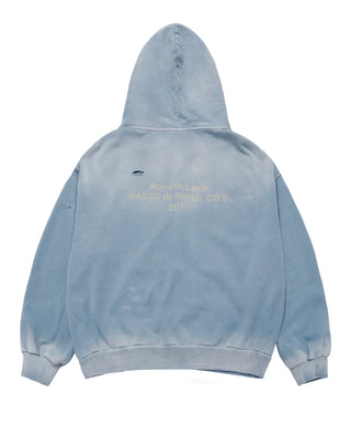 DISTRESSED HOODIE SKY BLUE