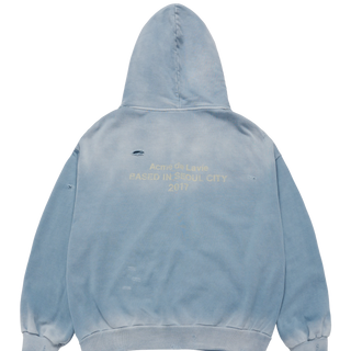 DISTRESSED HOODIE SKY BLUE