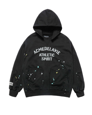 PAINT EFFECT HOODIE BLACK