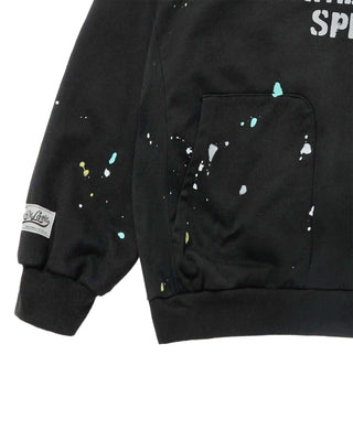 PAINT EFFECT HOODIE BLACK
