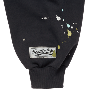 PAINT EFFECT HOODIE BLACK