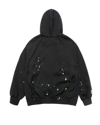 PAINT EFFECT HOODIE BLACK