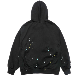 PAINT EFFECT HOODIE BLACK