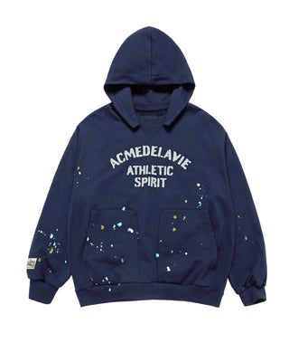PAINT EFFECT HOODIE LIGHT NAVY