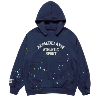 PAINT EFFECT HOODIE LIGHT NAVY