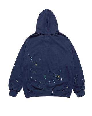 PAINT EFFECT HOODIE LIGHT NAVY