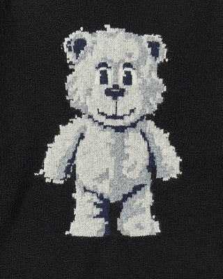 DISTRESSED BEAR WOOL KNIT BLACK