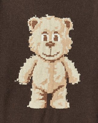DISTRESSED BEAR WOOL KNIT BROWN