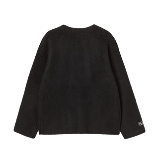 V NECK SOLID CARDIGAN BLACK