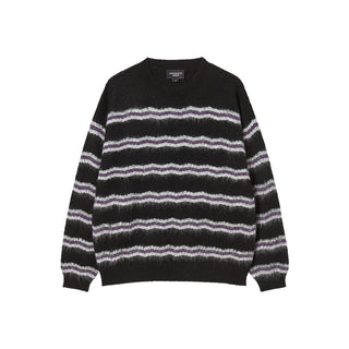 WAVE STRIPE MOHAIR KNIT BLACK