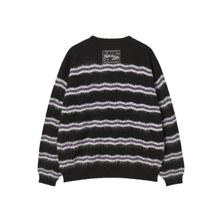 WAVE STRIPE MOHAIR KNIT BLACK