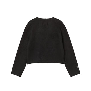 WOMAN V NECK CROP SOLID CARDIGAN BLACK
