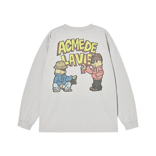 AC BEAR GRAFFITI LONG SLEEVE LIGHT GRAY