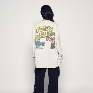 AC BEAR GRAFFITI LONG SLEEVE LIGHT GRAY