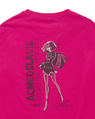 MOBILE SUIT Z GUNDAM PILOT BIO WASHING LONG SLEEVE T-SHIRT HOT PINK