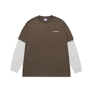 DOUBLE LAYER ADLV LONG SLEEVE T-SHIRT COCOA