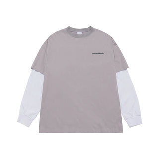 DOUBLE LAYER ADLV LONG SLEEVE T-SHIRT LIGHT GRAY