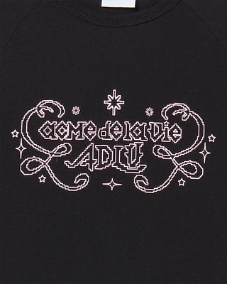 WOMAN PRINCESS FONT LONG SLEEVE T-SHIRT BLACK