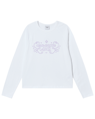 WOMAN PRINCESS FONT LONG SLEEVE T-SHIRT WHITE