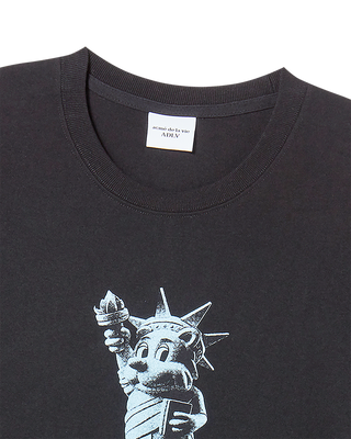 AC BEAR STATUE OF LIBERTY SHORT SLEEVE T-SHIRT BLACK