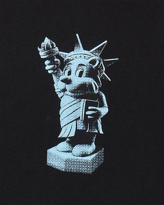 AC BEAR STATUE OF LIBERTY SHORT SLEEVE T-SHIRT BLACK