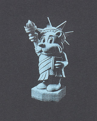 AC BEAR STATUE OF LIBERTY SHORT SLEEVE T-SHIRT CHARCOAL