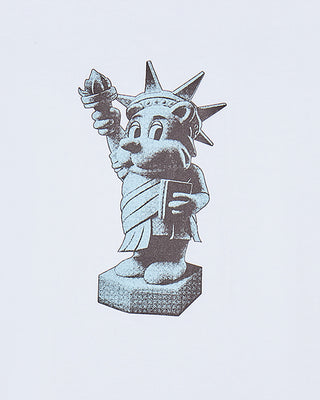 AC BEAR STATUE OF LIBERTY SHORT SLEEVE T-SHIRT WHITE