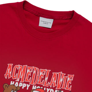 AC BEAR FRIEND X-MAS SHORT SLEEVE T-SHIRT DARK RED