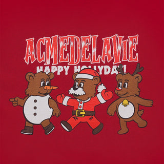 AC BEAR FRIEND X-MAS SHORT SLEEVE T-SHIRT DARK RED