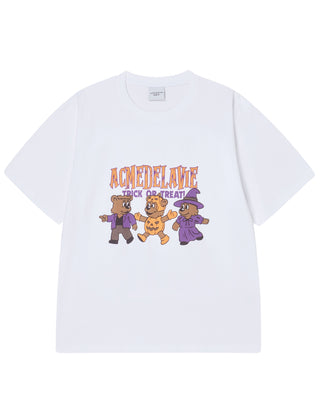AC BEAR FRIEND HALLOWEEN SHORT SLEEVE T-SHIRT WHITE