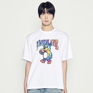 COLOR MIX AC BEAR SHORT SLEEVE T-SHIRT WHITE