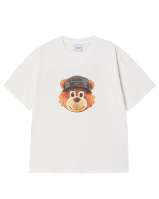 3D AC BEAR FACE SHORT SLEEVE T-SHIRT CREAM