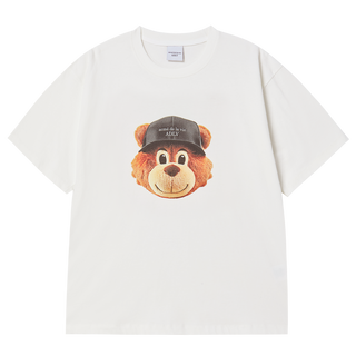 3D AC BEAR FACE SHORT SLEEVE T-SHIRT CREAM
