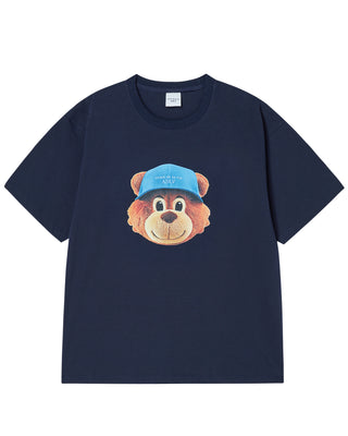 3D AC BEAR FACE SHORT SLEEVE T-SHIRT DARK NAVY