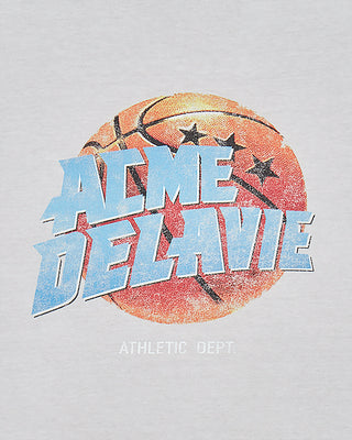 BASKET BALL PIGMENT SHORT SLEEVE T-SHIRT LIGHT GRAY