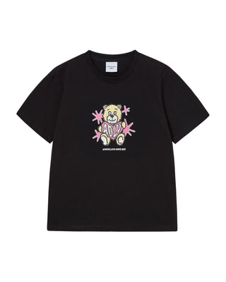 WOMAN AC BEAR HEART SHORT SLEEVE T-SHIRT BLACK