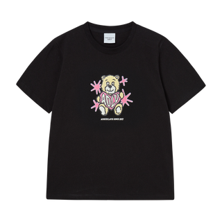 WOMAN AC BEAR HEART SHORT SLEEVE T-SHIRT BLACK