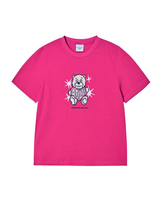 WOMAN AC BEAR HEART SHORT SLEEVE T-SHIRT HOT PINK