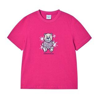 WOMAN AC BEAR HEART SHORT SLEEVE T-SHIRT HOT PINK