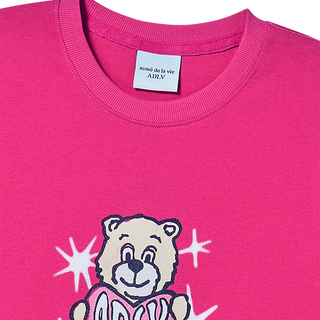 WOMAN AC BEAR HEART SHORT SLEEVE T-SHIRT HOT PINK