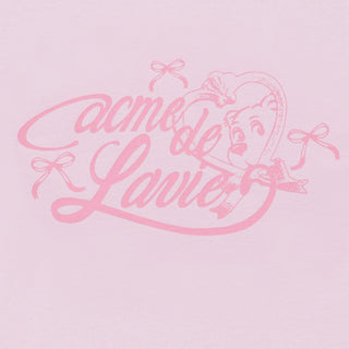 WOMAN MIRROR AC BEAR CROP SHORT SLEEVE T-SHIRT LIGHT PINK