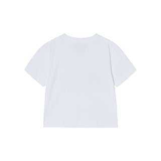 WOMAN MIRROR AC BEAR CROP SHORT SLEEVE T-SHIRT WHITE
