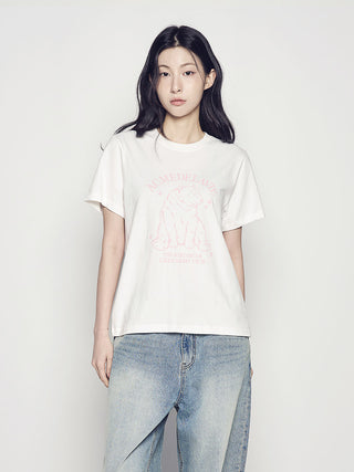 WOMAN POLAR BEAR SHORT SLEEVE T-SHIRT CREAM