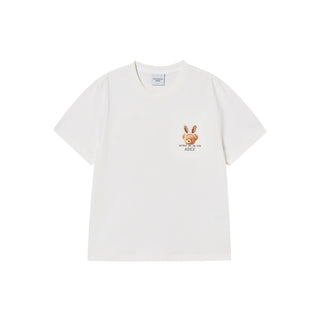 WOMAN RABBIT BEAR DOLL LOGO SHORT SLEEVE T-SHIRT CREAM