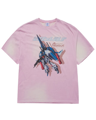 MOBILE SUIT GUNDAM CHAR'S COUNTERATTACK WASHING SHORT SLEEVE T-SHIRT LIGHT PINK